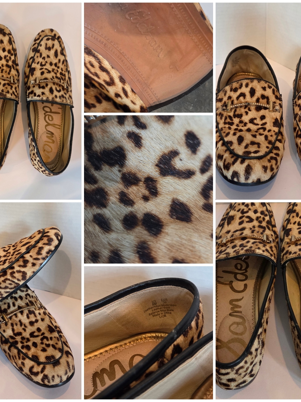 Sam Edelman Leopard-Print Penny Loafers in Tan and Brown